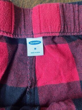 Old navy red and black checkered pajama shorts